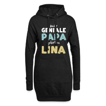 Dieser Geniale Papa Gehört Zu Lina - Hoodie-Kleid - Schwarz - Vorne