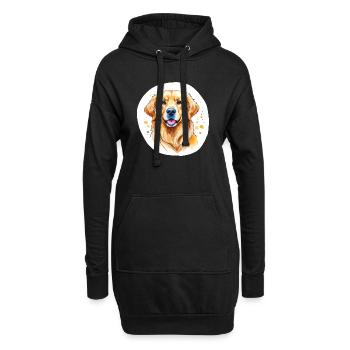 Golden Retriever Wasserfarben - Hoodie-Kleid - Schwarz - Vorne