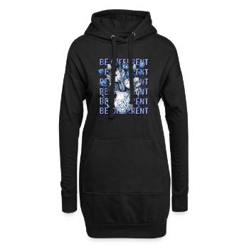 Soyez différent – Tulipes bleues et positivité - Sweat-shirt à capuche long Femme - noir - Devant