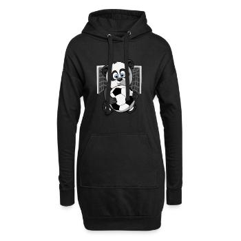 Fußball Panda Fußballspieler Torwart - Hoodie-Kleid - Schwarz - Vorne