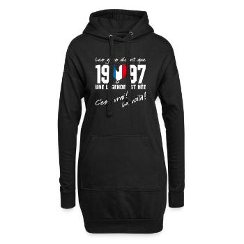 Né en 1997 - Coq aux couleurs françaises - Sweat-shirt à capuche long Femme - noir - Devant