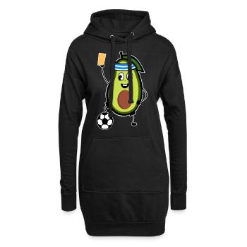 Carton jaune de l’arbitre de football Avocado - Sweat-shirt à capuche long Femme - noir - Devant