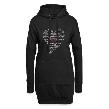 Juist Herz weiss - Hoodie-Kleid - Schwarz - Vorne