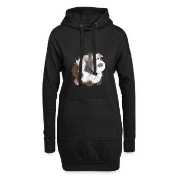 cochon Guinée Droll - cochon Guinée - Cadeau - Sweat-shirt à capuche long Femme - noir - Devant