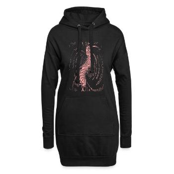Spirale der Bytes: Meditationsfigur - Hoodie-Kleid - Schwarz - Vorne