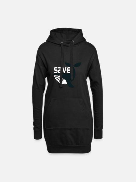 Wal rettet Meeresrettung - Hoodie-Kleid - Schwarz