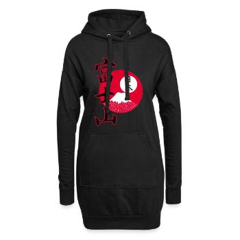 Mount Fuji und japanisches Kanji - Hoodie-Kleid - Schwarz - Vorne
