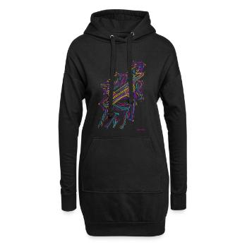 Saxophone jazz - Sweat-shirt à capuche long Femme - noir - Devant