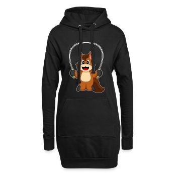 Fitness à la corde à saut à cheval - Sweat-shirt à capuche long Femme - noir - Devant