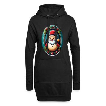 Weihnachtsmann - Hoodie-Kleid - Schwarz - Vorne