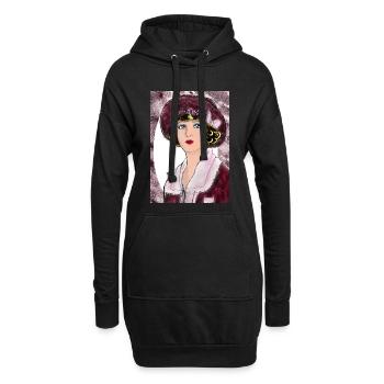 Lady Noir Portrait (Rot) - Hoodie-Kleid - Schwarz - Vorne