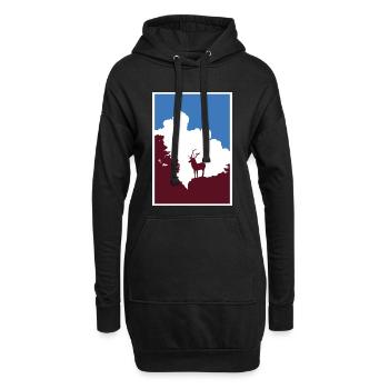 Hirschsprung fou - Sweat-shirt à capuche long Femme - noir - Devant