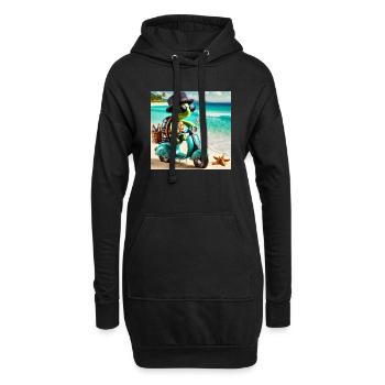 Méchant de plage - Sweat-shirt à capuche long Femme - noir - Devant