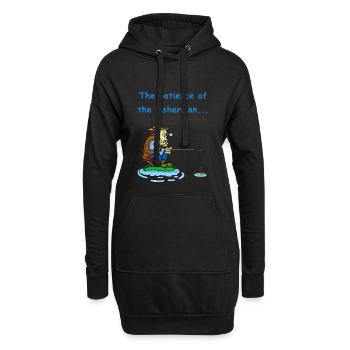 La patience du pêcheur - Sweat-shirt à capuche long Femme - noir - Devant