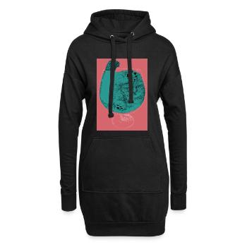 KÄTZCHEN-COCKTAIL - Hoodie-Kleid - Schwarz - Vorne
