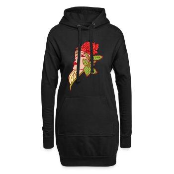 Die junge Frau und die Rose - Hoodie-Kleid - Schwarz - Vorne