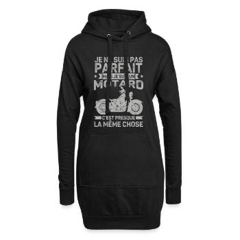 Motard Pas Parfait Humour Moto - Sweat-shirt à capuche long Femme - noir - Devant
