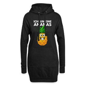 Ananas Kostüm Fasching Karneval Obst verkleiden - Hoodie-Kleid - Schwarz - Vorne