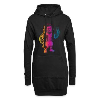 Soccer Owl - Sweat-shirt à capuche long Femme - noir - Devant