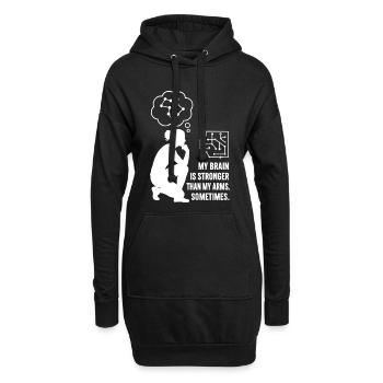 Bouldern wie Schach – Kopf schlägt Kraft - Hoodie-Kleid - Schwarz - Vorne
