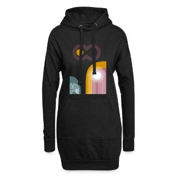 Graphique abstrait Pink Infinity Sun - Sweat-shirt à capuche long Femme - noir - Devant
