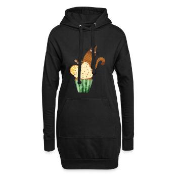 Mignonne conception de cupcakes pour chats, nourriture Kawaii pour chats drôle - Sweat-shirt à capuche long Femme - noir - Devant