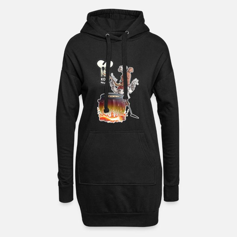 Kochwurst - Hoodie-Kleid - Schwarz