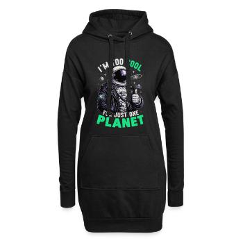 Je suis trop cool pour une seule planète - Sweat-shirt à capuche long Femme - noir - Devant
