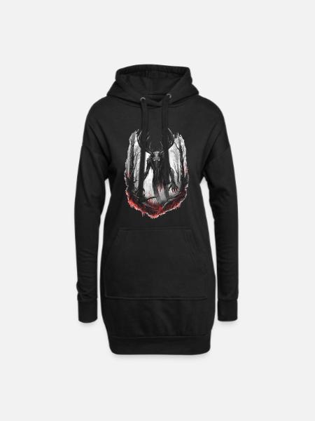Forest Stalker – Cryptid Horror - Hoodie Dress - black