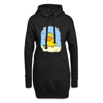 Canard-de Guerre - Sweat-shirt à capuche long Femme - noir - Devant
