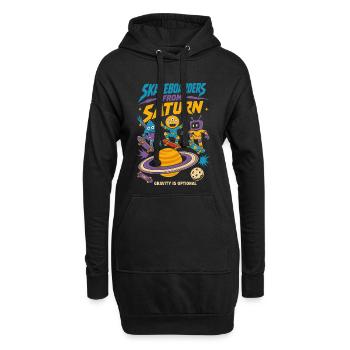 Skateurs de Saturne - Sweat-shirt à capuche long Femme - noir - Devant