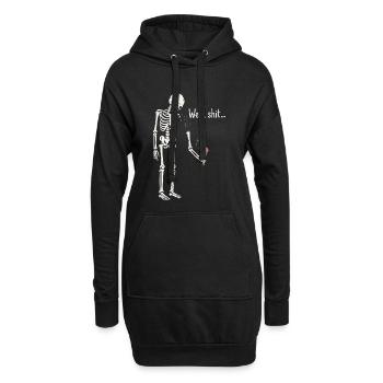 Eh bien merde, humour noir squelette gothique - Sweat-shirt à capuche long Femme - noir - Devant