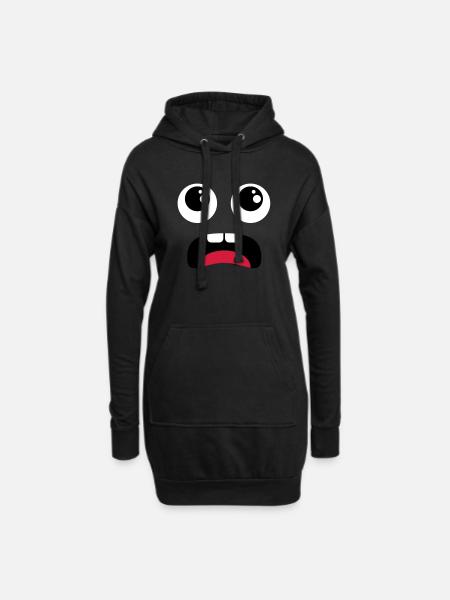 Terrified face - Comic - Hoodie Dress - black