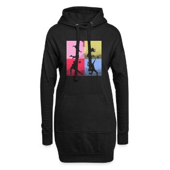 volley-ball,volleyballer,beachball,coloré - Sweat-shirt à capuche long Femme - noir - Devant