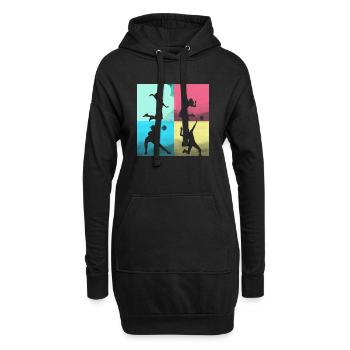volley-ball,volleyballer,beachball,coloré - Sweat-shirt à capuche long Femme - noir - Devant