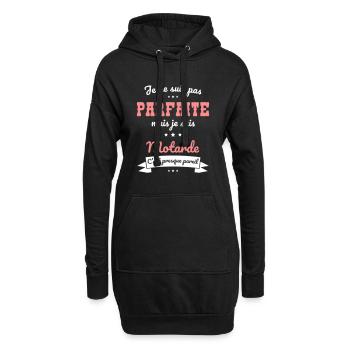 Je ne suis pas parfaite mais je suis motarde - Sweat-shirt à capuche long Femme - noir - Devant