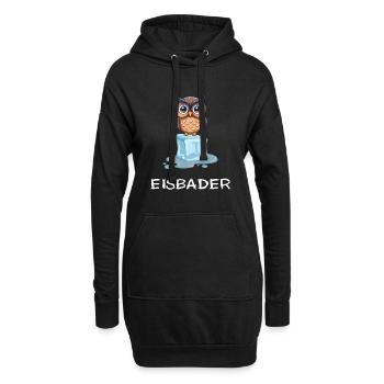 Eisbader Winterschwimmen Eule Winterbaden - Hoodie-Kleid - Schwarz - Vorne