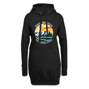 Graphique du parc national des - Sweat-shirt à capuche long Femme - noir - Devant