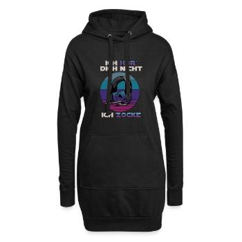 Ich hör dich nicht ich zocke Gamer Gaming Retro - Hoodie-Kleid - Schwarz - Vorne