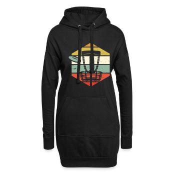 Disc Golf Sports Retro Disc Golf - Hoodie-Kleid - Schwarz - Vorne