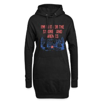 En route pour S’mores & Wienies Camping Foodie Camper - Sweat-shirt à capuche long Femme - noir - Devant