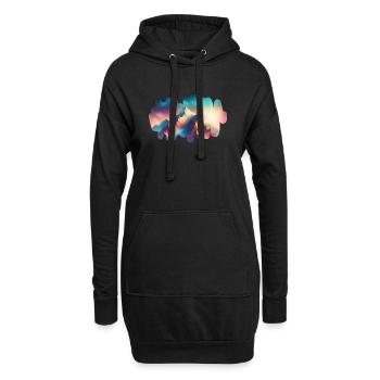 Bergdämmerung - Hoodie-Kleid - Schwarz - Vorne