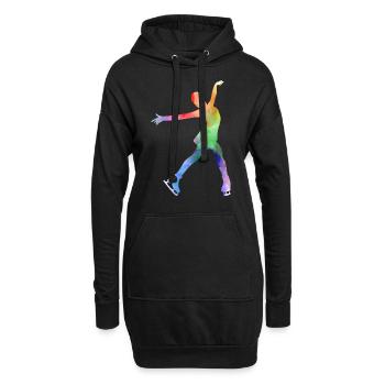 Eiskunstlauf Eiskunstlauf Schlittschuh Schlittschuh Tanz Wintersport - Hoodie-Kleid - Schwarz - Vorne