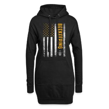 USA Apiculteur Apiculture Miel Hobby Abeille - Sweat-shirt à capuche long Femme - noir - Devant