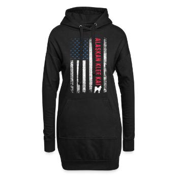 Alaskan Malamute Hund - Hoodie-Kleid - Schwarz - Vorne