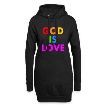 God is love - Sweat-shirt à capuche long Femme - noir - Devant