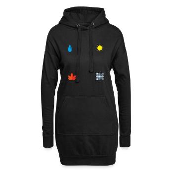 Quatre saisons - Sweat-shirt à capuche long Femme - noir - Devant