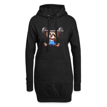 Drôle paresseux Haltères Entraînement Fitness Paresseux - Sweat-shirt à capuche long Femme - noir - Devant