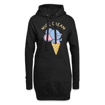 Souris crème Souris Drôles Jeux de mots sur les animaux - Sweat-shirt à capuche long Femme - noir - Devant