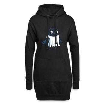 Corbeau Corbeau Halloween Drôle Fantôme - Sweat-shirt à capuche long Femme - noir - Devant